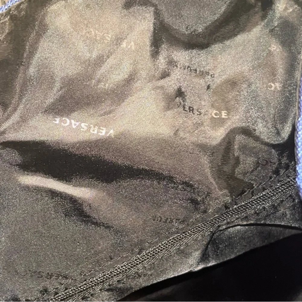 NEW Versace Parfums Navy Blue Drawstring Bucket Bag Backpack - Picture 8 of 9